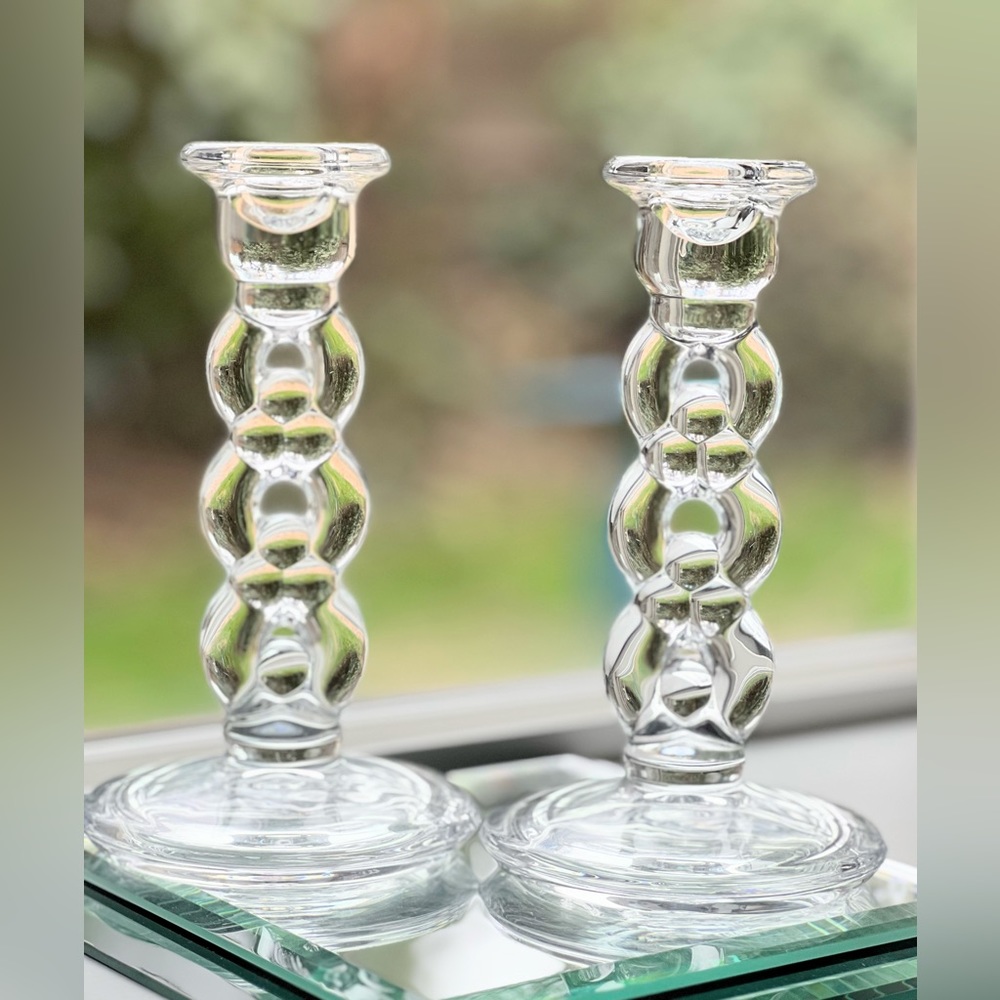 Vintage Shannon By Godinger Irish Crystal Candle Holders, 1 Pair Beautiful